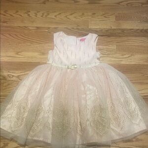 Zunie Blush Dress with Sparkling Gold Details